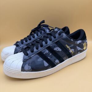 Size 9.5 - Adidas Superstar 80s x A Bathing Ape x Undeafeated Black Camo 2015